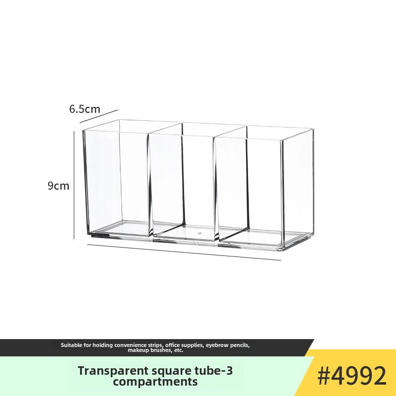 Акриловый держатель для ручек: Прозрачный тубус большой емкости для хранения вещей в студенческих общежитиях и офисных рабочих столах.