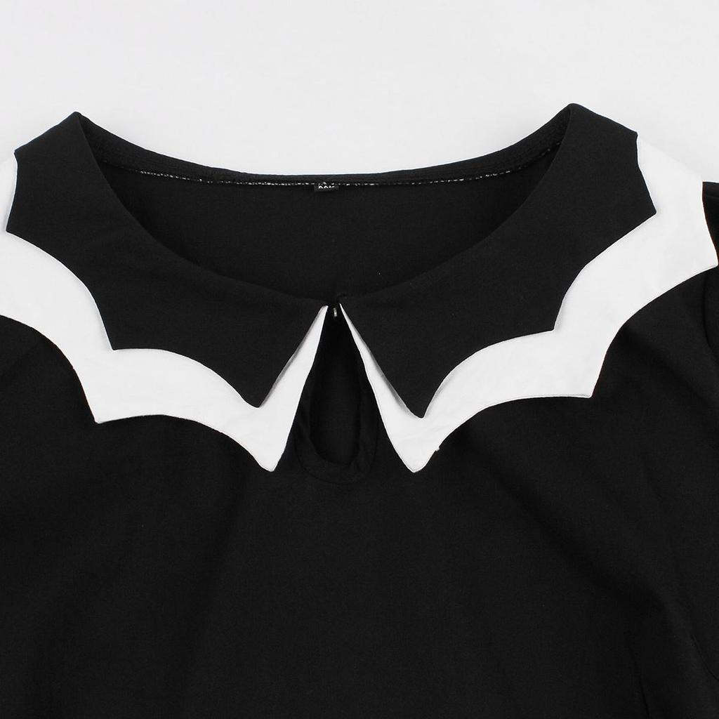 Женское свободное платье на Хэллоуин с вышивкой «Летучая мышь» для косплея, праздничная одежда черного цвета, платья больших размеров от XL до 5XL