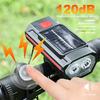 USB Rechargeable Solar LED Bike Headlight and Horn 3 Lighting Modes Handlebar Mounted