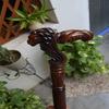 94 Cm Lion Face Wooden Carved Walking Stick Cane Handmade Wood Crafted Comfortable Handle Hand Carved Cane for Man Woman Best Gift For Adult's