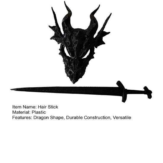 Ручная работа палочка для волос в виде черепа дракона пластиковая гладкая поверхность ретро-аксессуар для волос на свадьбу, день рождения, вечеринку, Хэллоуин