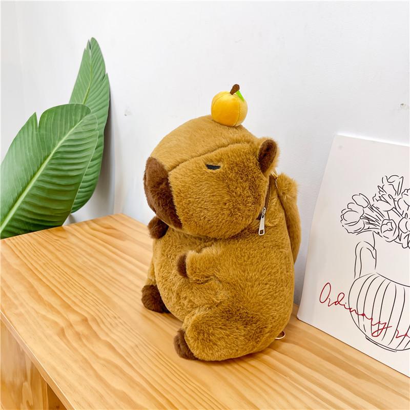 Cute Soft Plush Capybara Backpack Girl Fashionable Crossbody Bag for Women Kawaii Shoulder Bag for Children Gifts for Girlfriend