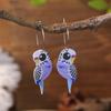 Pastoral gorgeous colorful bird earrings female ins wind niche animal pattern acrylic earrings