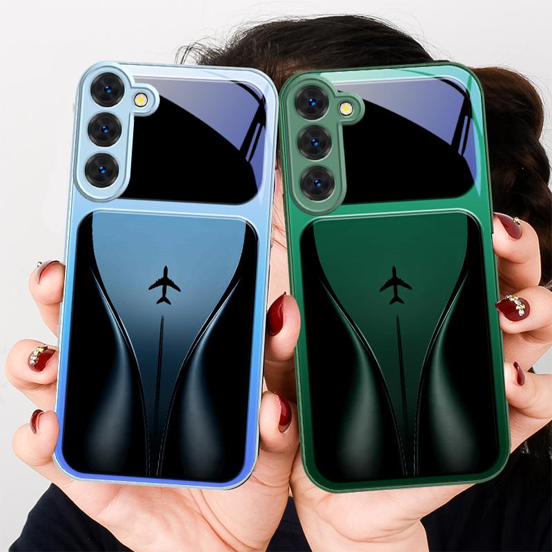 Самолет в постепенном полете Для Samsung S26 S22 S8 9 10 S20 Ultra S21 Pro S22 Plus S23 FE S24Ultra S25 Edge S24+ Стеклянный чехол для телефона