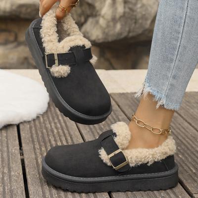 Новая роскошная зимняя женская обувь Boken, плюшевая модная обувь в стиле ретро, ​​хлопковые женские тапочки на плоской подошве, женские ботинки на платформе