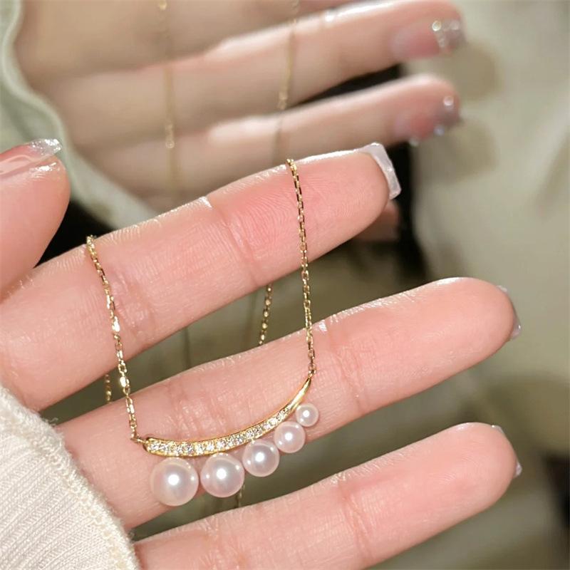 Летнее жемчужное ожерелье Легкая роскошь Нишевое Любовь Цепочка на ключицу Модное Высококлассное Универсальное ожерелье