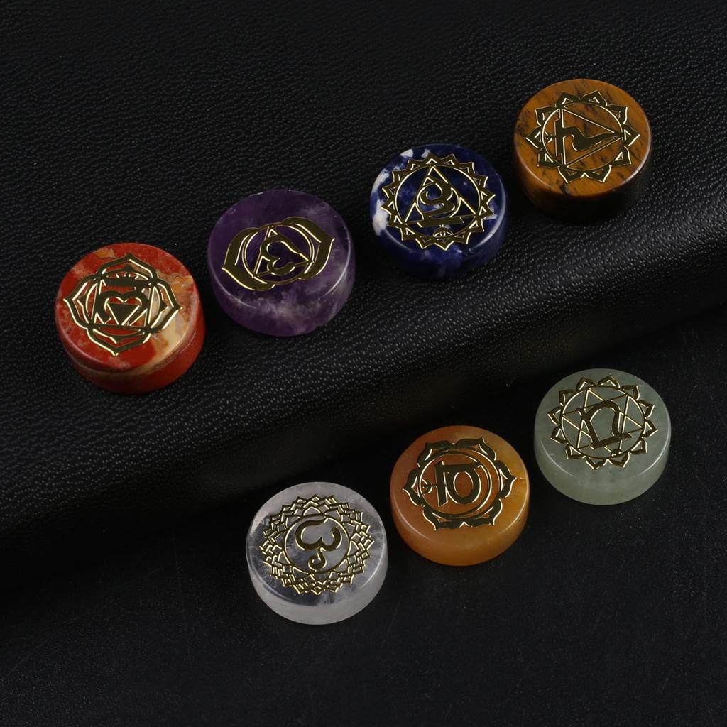 7 шт./пакет натуральный камень 7 чакр орнамент украшения Рейки исцеление домашний декор мини-мебель ювелирные изделия 16x16x6 мм