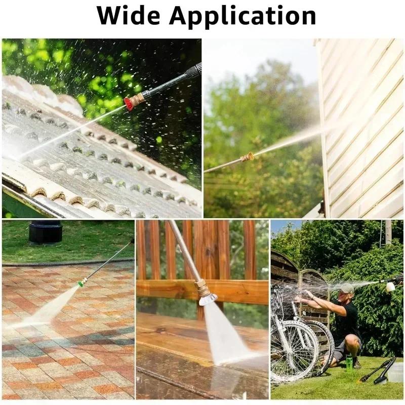 Насадки для мойки высокого давления 4500 фунтов на кв. дюйм, быстроразъемные распылительные насадки, струйный распылитель для соединения 1/4 дюйма, многоугольный соединительный инструмент для насадок