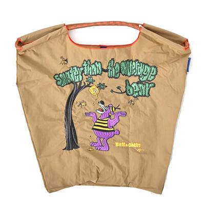 Ball Chain Authentic BEAR RyuAmbe Collaboration M Size Shopping Bag Eco Bag Embroidery 314007 [Ball & Chain] & A.HONEY (BEIGE, M)