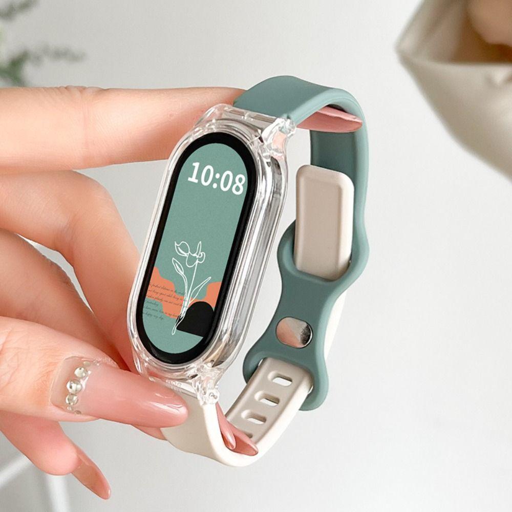 Мягкий ремешок из ТПУ с пуговицами, новый сменный ремешок для Xiaomi Mi Band 8 Summer