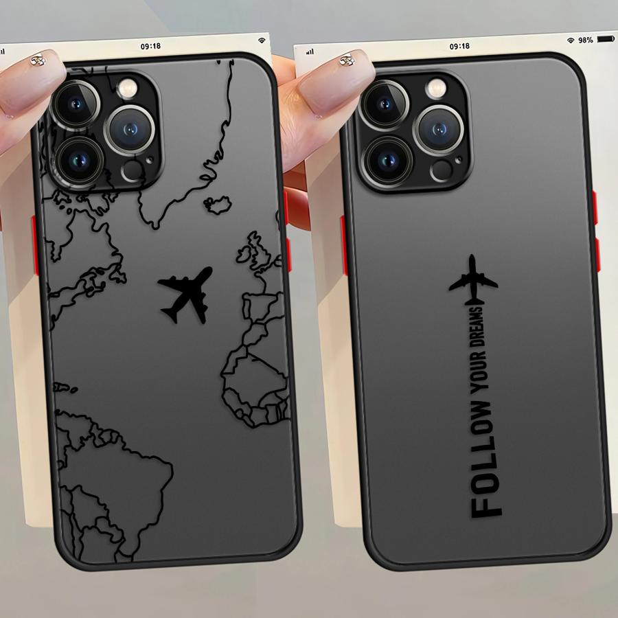 Чехол для iPhone 17 Pro Max 13 Mini Air 7 8 SE XS XR 15 14 11 16 Plus 12 Funda Задняя крышка телефона Маршрут путешествия Самолет