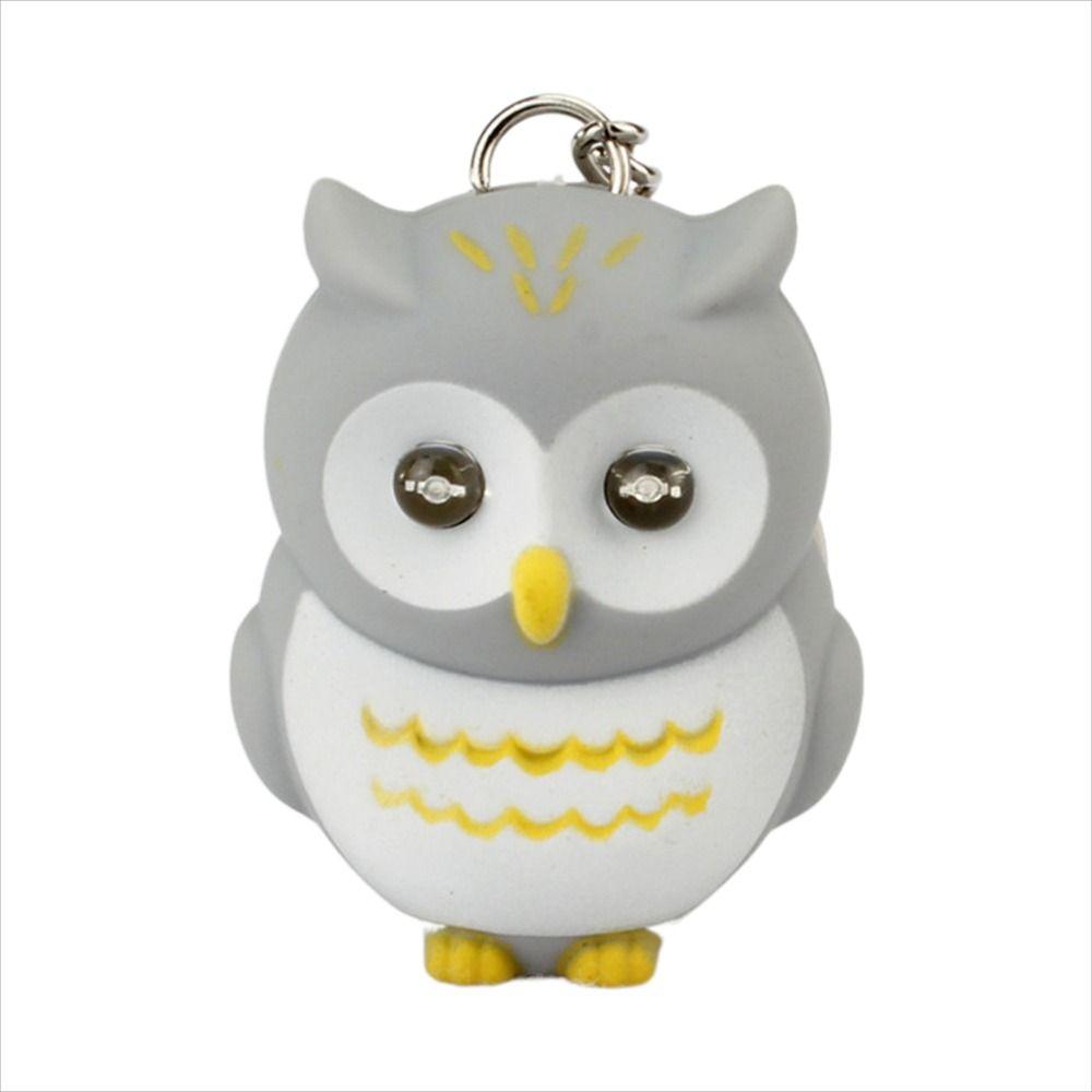 Женский мужской мини-светильник, сумка, подвеска, автомобильный брелок, брелок в виде совы, звуковой свет, светодиодный брелок