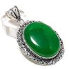 Emerald(Simulated) Handmade 925 Sterling Silver Jewelry Pendant 2.25" H2t64
