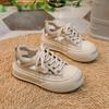 Women's Cutout Platform Sneakers Summer Breathable Walking Shoes Non-Slip Running Chunky Sneakers Female Lace-Up Lightweight Comfortable Casual Shoes