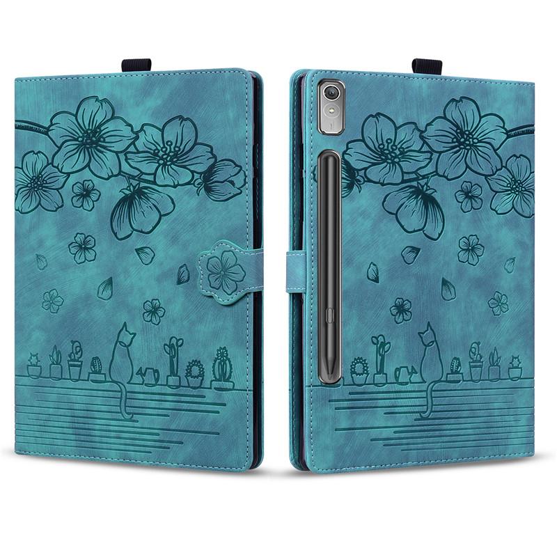 Чехол для планшета Xiaoxin Pad Pro 12 7, чехол с 3D-тиснением, чехол-кошелек с цветком и кошкой для Lenovo 12 7, чехол Xiaoxin New Pad Pro 12.7, чехол-коке, Funda