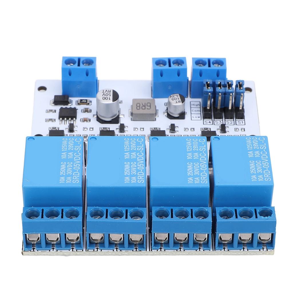 Регулируемый модуль реле GPIO с оптопарой, печатная плата, 4 канала, управление высоким/низким уровнем, высокая мощность