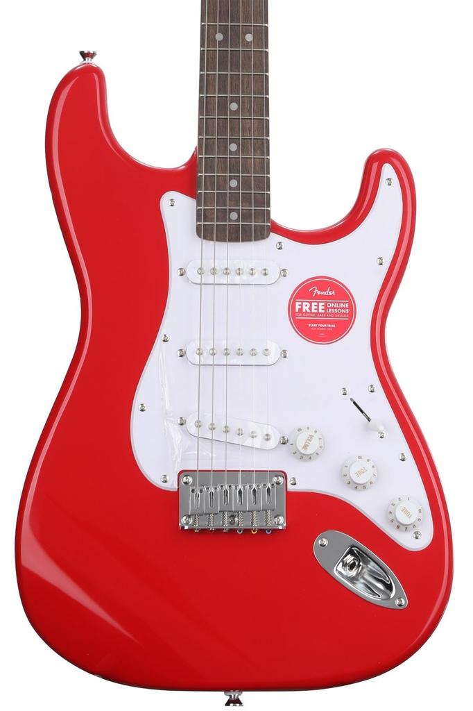 Squier by Fender Squier Electric Guitar Squier Laurel White Torino Red Soft Case Included Sonic™ Stratocaster® HT, Fingerboard, Pickguard,