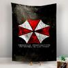 Настенный гобелен Umbrella Corporation Resident Evil Красно-белый логотип Эмблема игры ужасов Декор Мужская берлога Подарок