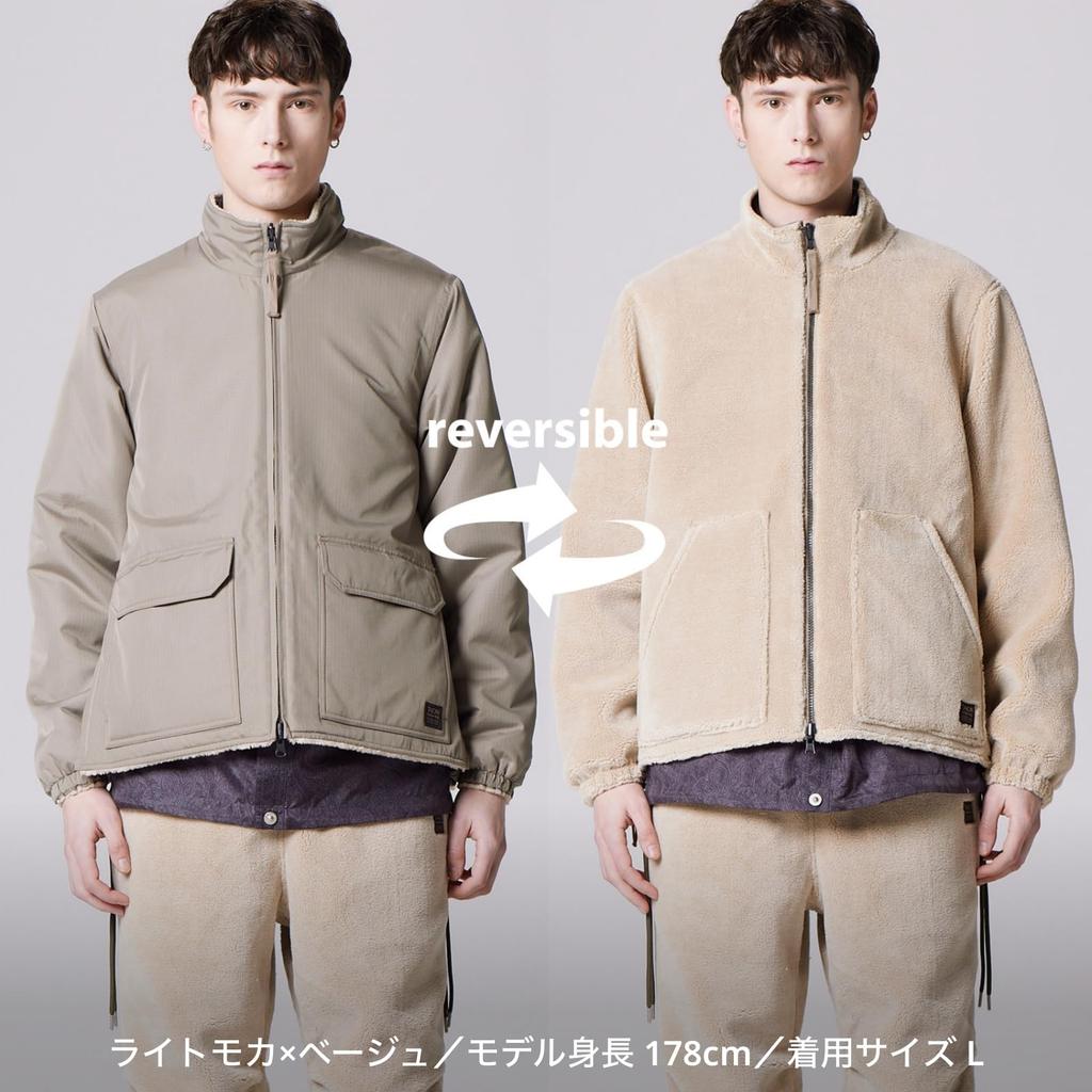 Taion Унисекс Милитари Двусторонняя Куртка Боа 2XL Непуховая Высокий Воротник R102ZBNDML-1 Черный/Кремовый