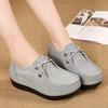 Lace-up Women Platform Shoes Fashion Wedge Heels Leather Casual Walking Shoes Elegant Working Shoes Loafers for Mother