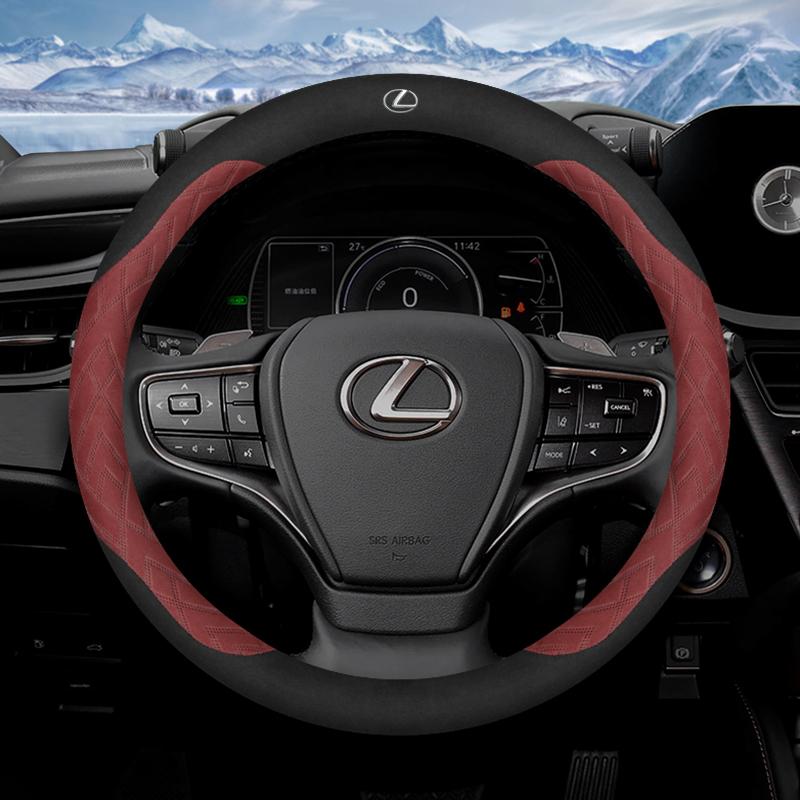 2026 Hot Interior Stickers Car Anti-Slip Suede Steering Wheel Cover For Lexus F Sport RX300 LS500h GS300 IS300 CT200h NX300 UX30