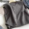 Single Breasted Gold Button Knitted Vest Autumn and Winter Sweater Vest Top