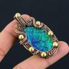 Titanium Druzy Gemstone Pure Copper Wire Wrapped Handmade Pendant Jewelry