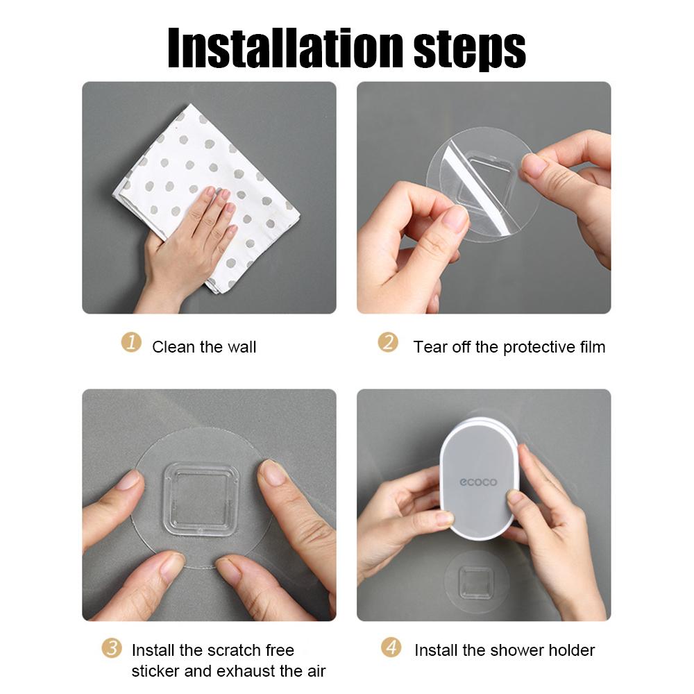 Регулируемый держатель для душевой лейки, универсальная подставка для душа без сверления, кронштейн для душа, настенный, с ручкой, аксессуар для ванной комнаты, кронштейн для душевой лейки