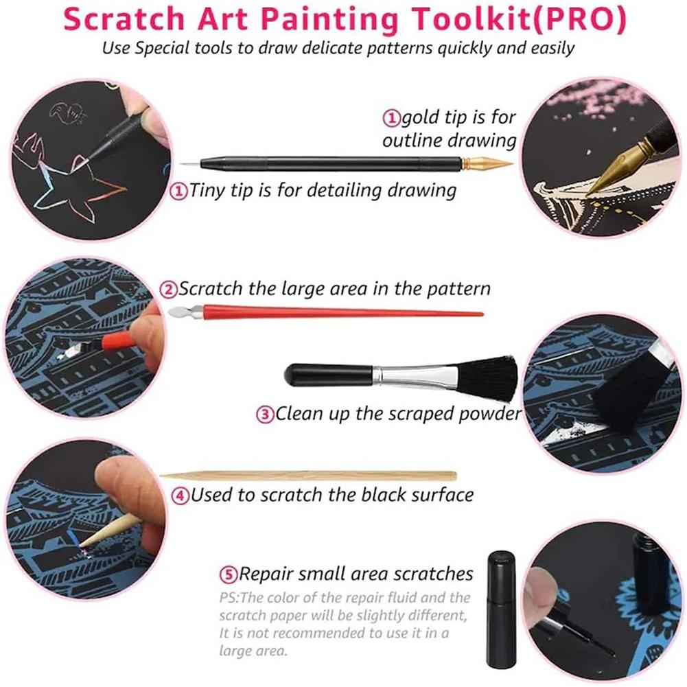 Scratch Art Paper for Adults Scratch Art Painting Paper DIY Night View Scratchboard Gift for Friends Family