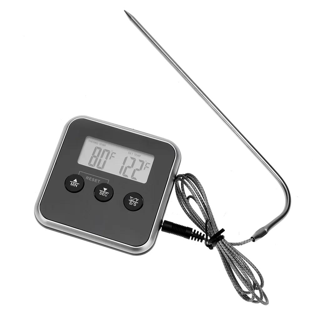 Kitchen Digital Cooking Thermometer Meat Food Temperature Tester for Oven BBQ Grill Timer Function with Probe Meat Heat Meter