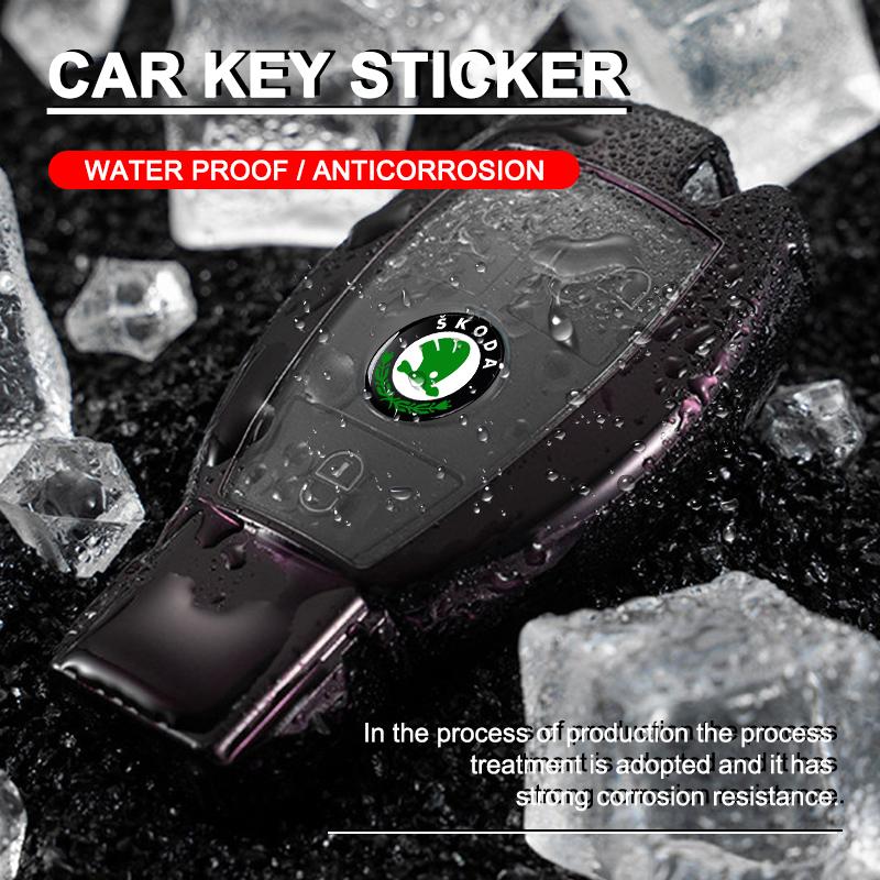 2/5/10Pcs 14MM Remote Car Key Stickers Emblem Accessories for Skoda S Skoda Kodiaq Fabia Kamiq Karoq Octavia 3 A5 A7 Scala R Accessories