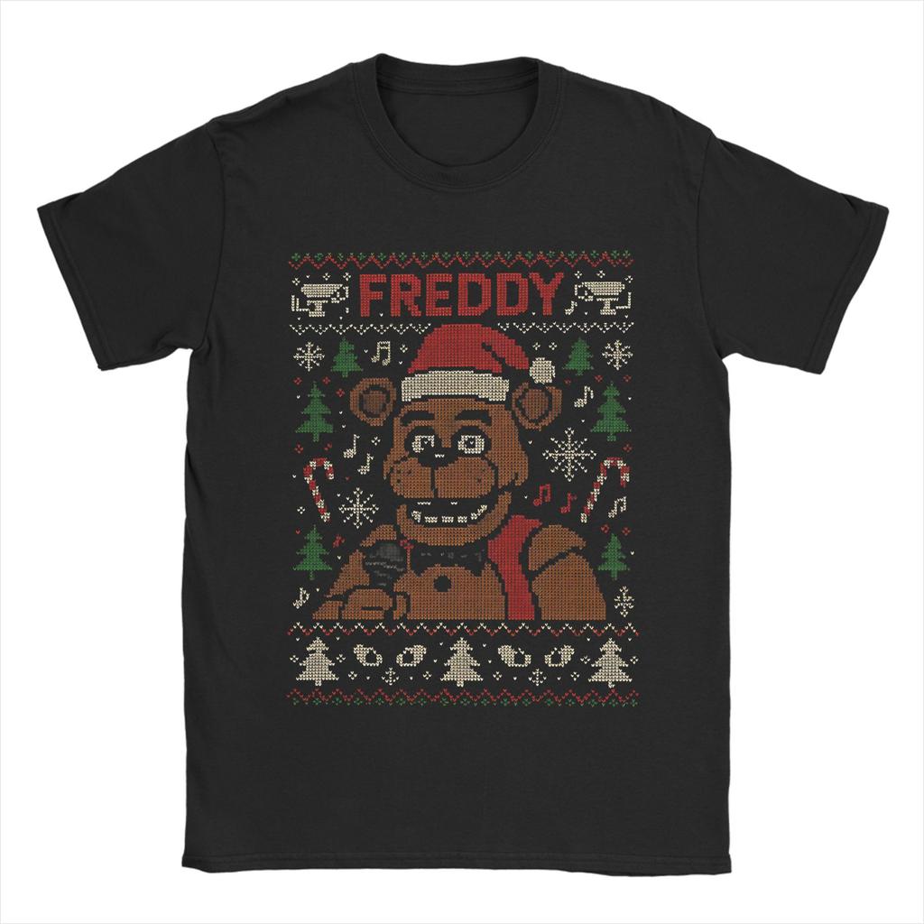 All Seasons FNAF At Freddys T Shirt for Unisex Cotton Tee Shirt Short Sleeve Pure Cotton Tops Streetwear Fashion Casual Tshirt