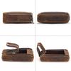 Leather Pen Pouch Holder Large Capacity Desktop Organizer Retro Zipper Pen Pencil Case  Stationary