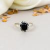 Black Onyx Gemstone 925 Sterling Silver Oval Shape Handmade Jewelry Ring For Women