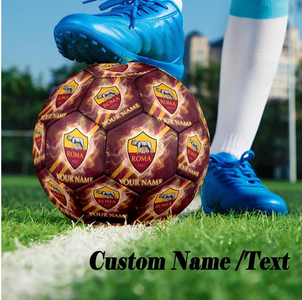 Size 5 Football Custom Name Text, Outdoor Training Soccer BallAS Roma