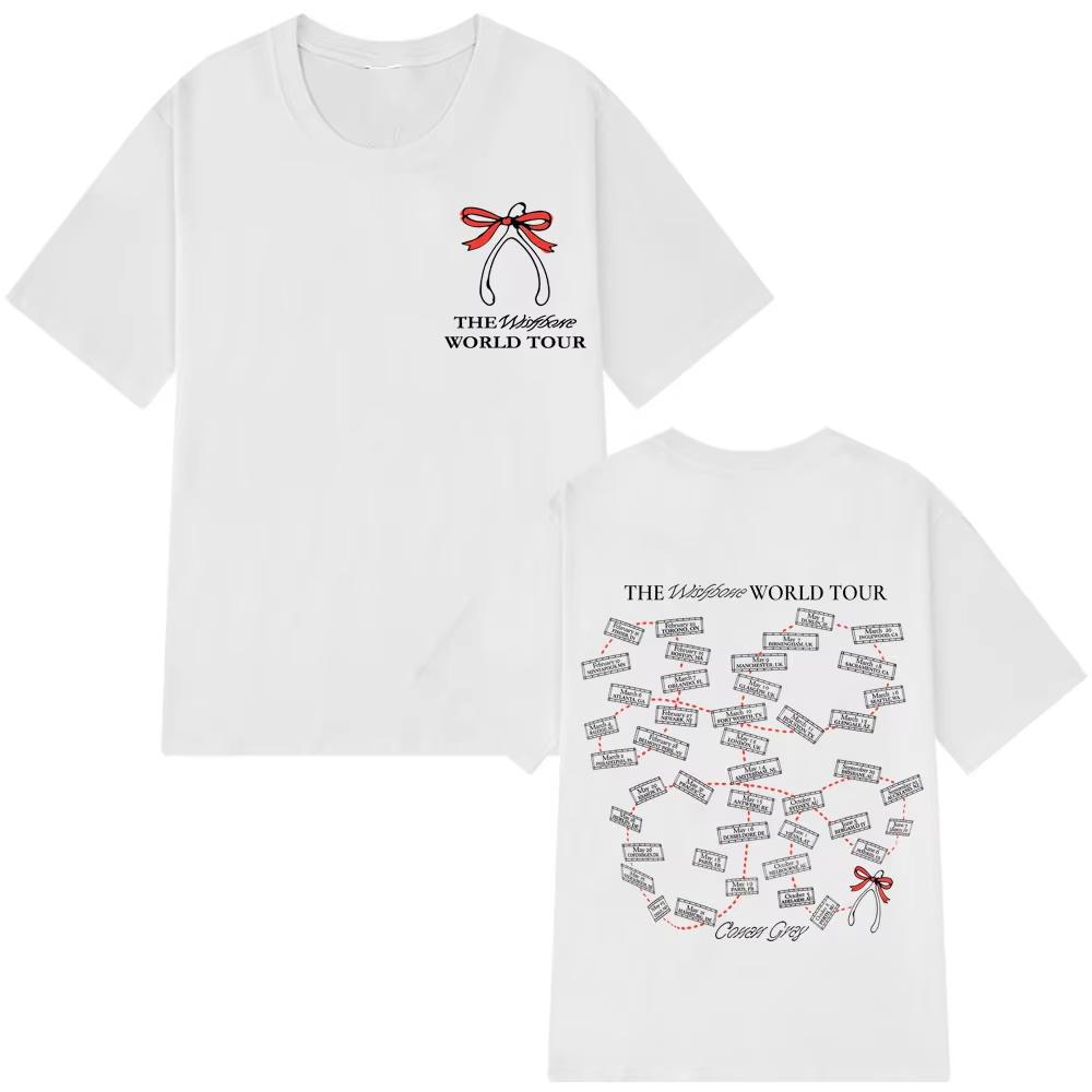Конан Грей Wishbone World Tour Печатные футболки Мужские Женские Модные футболки С коротким рукавом Свободные Хлопок Эстетичные Трендовые Футболки