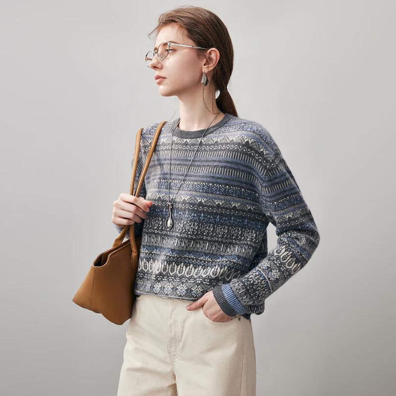 Женский джемпер Commomboca 2025 Осень/Зима в стиле Fair Isle из кашемира