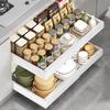 Kitchen Telescopic Drawer Carbon Steel Pull-out Extendable Storage Shelf Basket Slide Out Organiser For Cupboard Cabinet 34-50cm