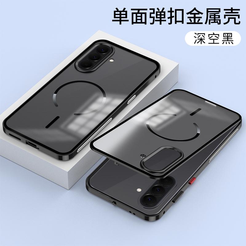 Магнитный чехол для Samsung Galaxy A37 Чехол Металлическая рама из алюминиевого сплава Матовая прозрачная акриловая крышка Для Samsung A 37 5G