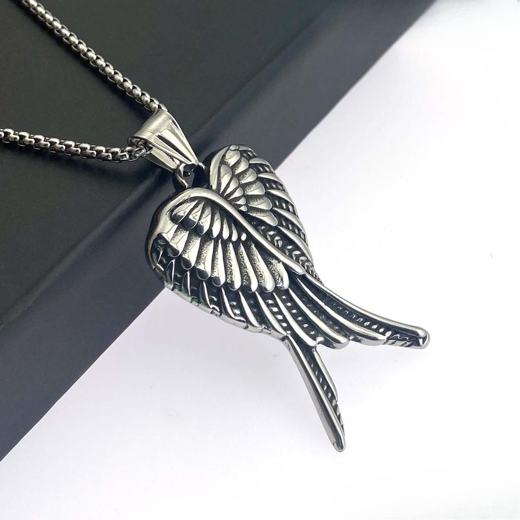 Аксессуары Личность Мода Крылья Нержавеющая сталь Подвеска Ожерелье Трендовые аксессуары Титановая сталь Цепочка для свитера