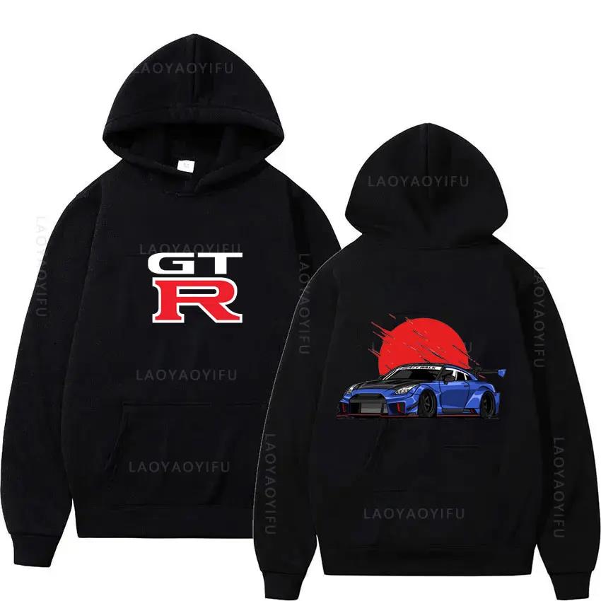 The first letter D GTR R35 streetwear hoodie, Japanese car sports hoodie, sweatshirt, men's clothing, Harajuku street pullover