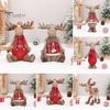 35 СМ Рождественский Лось Кукла Очаровательный Красный Плед Ручной Работы Сидя Стоя Праздничное Украшение Настольный Плюшевый Олень Фаршированный Орнамент Рождественский Подарок