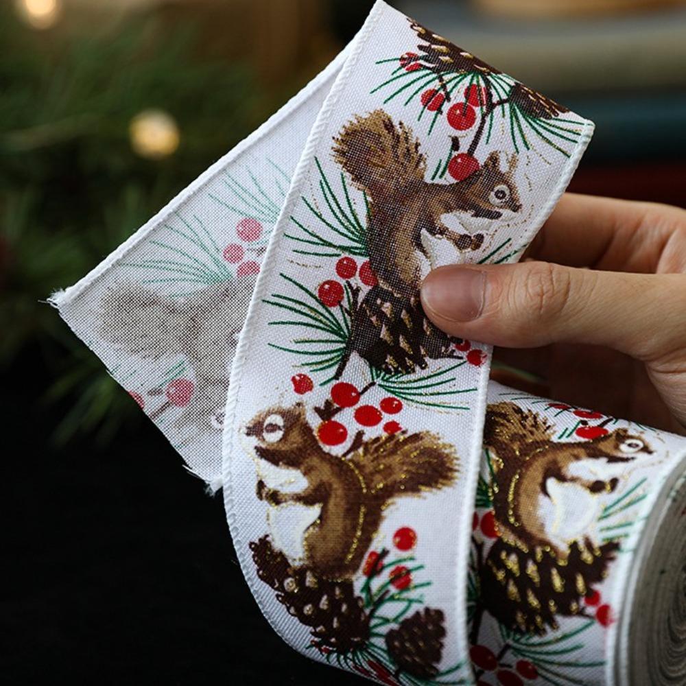 2M/Roll Gift Wrap Ribbon Xmas Gift Box Packing Strap Linen Christmas Ribbon Gift Package