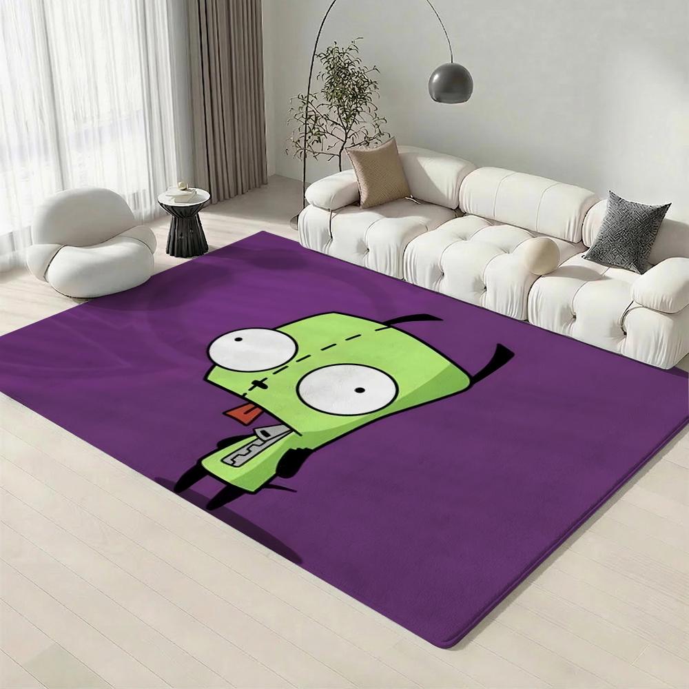 Cult Cartoon I-Invader ZimS Floor Mat Eco-Friendly Flannel Doormat Non-Slip Odorless Soft Short Plush Indoor Floor Rug