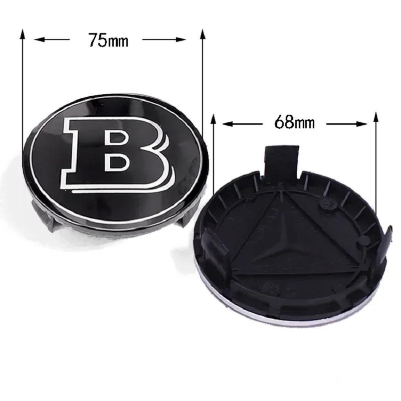 4Pcs 75mm Brabus Logo Car Emblem Wheel Center Hub Cap Accessories AMG Apple For Mercedes Benz W204 GLA GLC CLA W205 W203 W206