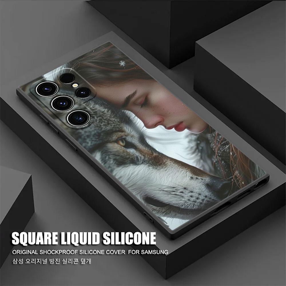 Силиконовый чехол Волк Лев Кот S26Ultra для Samsung Galaxy S26 S25 S24 S23 S20 S21 FE S22 Ultra Plus 5G Чехлы Мягкая Крышка для Телефона