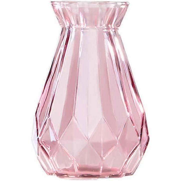 Glass Vase Vase Solid Color Clear Style Pink Glass Water Bottle Jug 14.5cm High Decorative Home Wedd