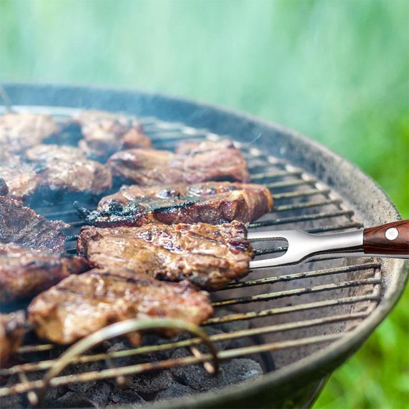 Вилка для мяса из нержавеющей стали, вилка для разделки мяса с длинной ручкой, острая вилка с зубцами, вилка для гриля, сервировочная вилка для курицы, индейки, говядины JT566