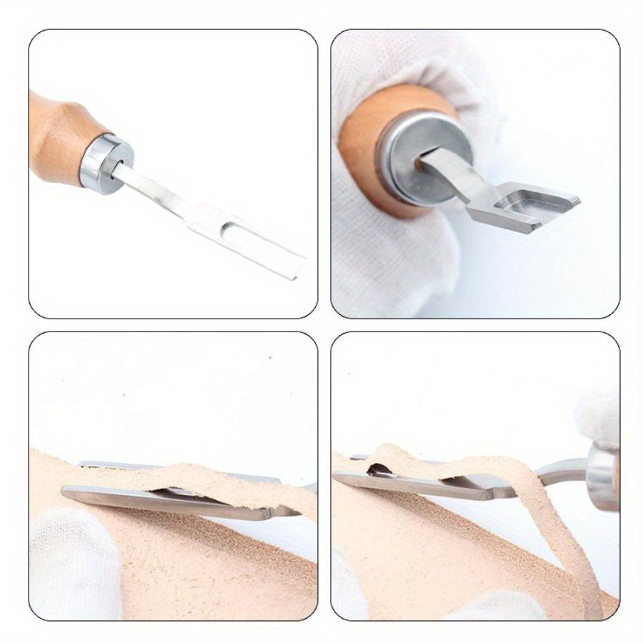 1PC Wood Handle French Style Leather Craft Leather Edge Beveler Leather Cutting Skiving Trimming Tool Leather Craft Tool