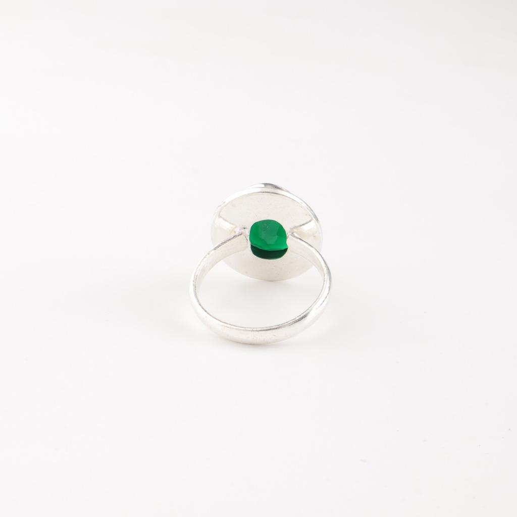 Green Onyx Gemstone 925 Sterling Silver Jewelry Handmade Ring For Christmas Gift RR-62-19